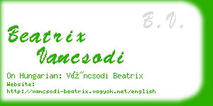 beatrix vancsodi business card